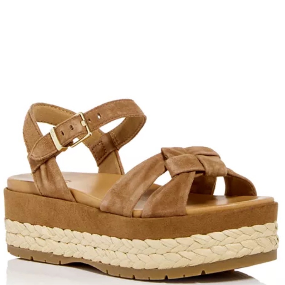 UGG Women’s Neusch 100% Leather Suede Platform Summer Sandals Size 7